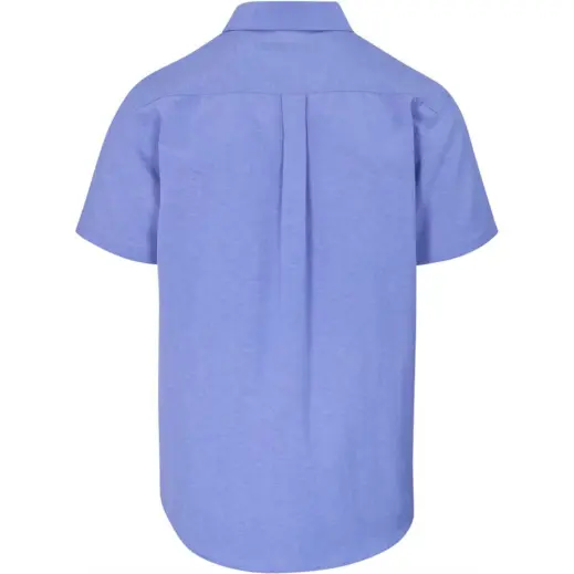 Mens Short Sleeve Oxford Shirt Sky Blue Back